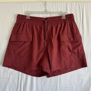 OLD NAVY Active Red StretchTech Shorts | Cargo Pockets Drawstring Waist | Size L